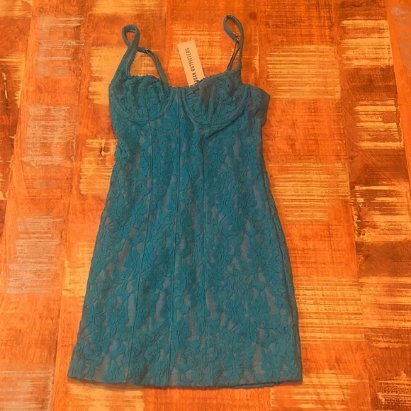 chinese dress ladies Mesh Blue Lace V Neckline Bodycon Mini Fit Dress